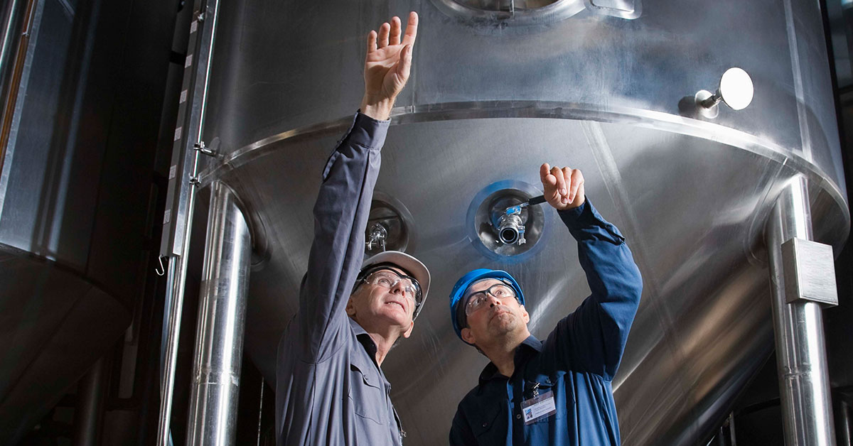 construction workers in brewery x