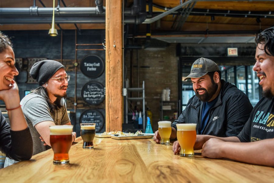 meeting at a brewery