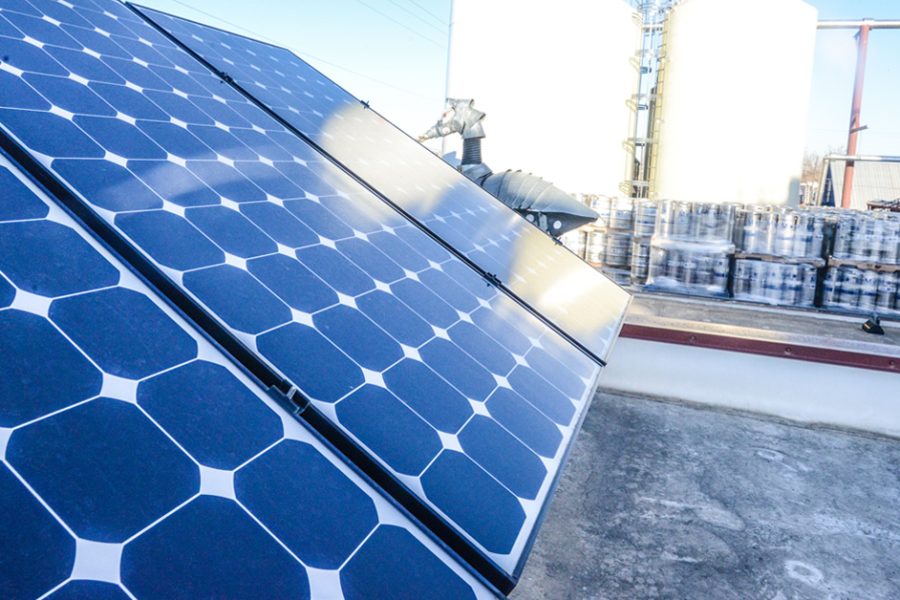 solar panels at brewery x